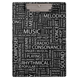 Porte-bloc Nuage de mot de motif de MUSIQUE