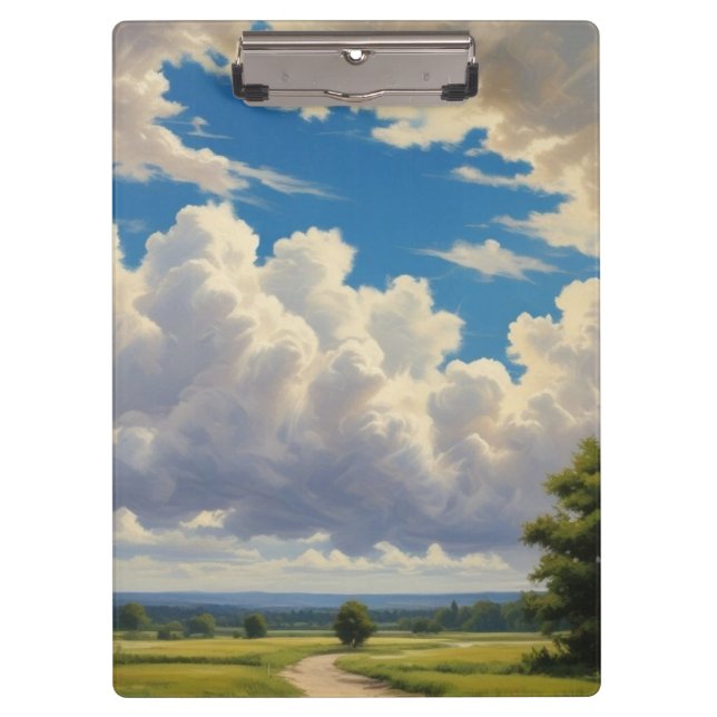 Porte-bloc Nuages blancs et ciel bleu clair (Devant)