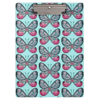 Porte-bloc Octobre Turquoise Verre Papillon Motif Design