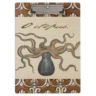 Porte-bloc Octopus Kraken Illustration Vintage