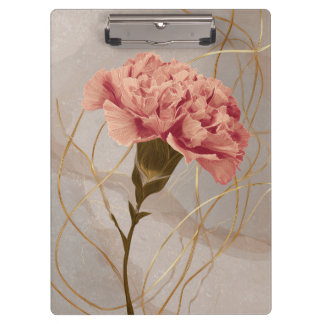 Porte-bloc Œillet Rose Blush Floral Or