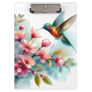 Porte-bloc OEuvre florale/printanière de colibri