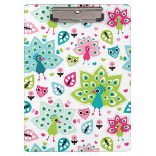 Porte-bloc oiseau et hibou de paon