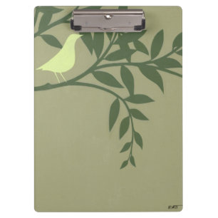 Porte-bloc Oiseau vert été perché sur la branche verte
