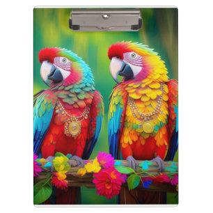 Porte-bloc Oiseaux Macaw colorés sur la Branche-67859