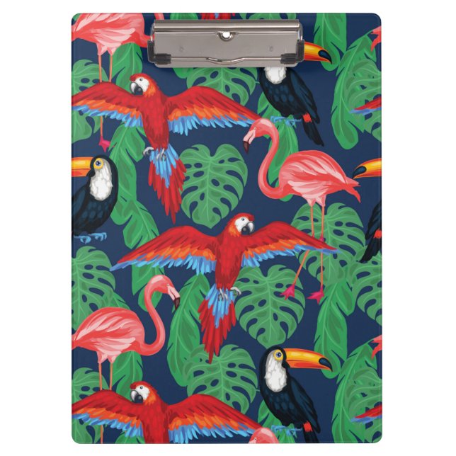 Porte-bloc Oiseaux tropicaux dans des couleurs lumineuses (Devant)