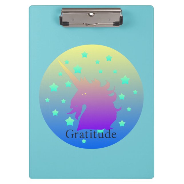 Porte-bloc Ombre unicorne avec gratitude (Devant)