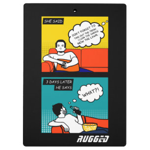 Porte-bloc orange jaune bleu miel Do Rugged Geek Comics