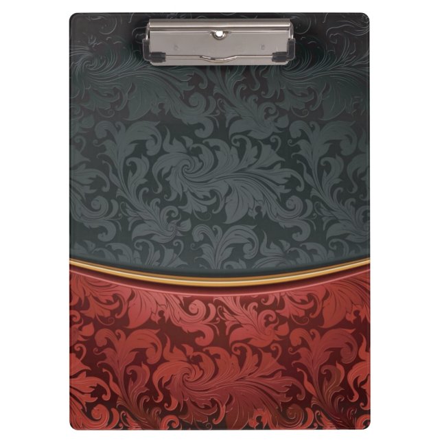 Porte-bloc Ornement vintage rouge et noir (Devant)