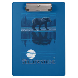 Porte-bloc Ours dans le clair de lune - Yellowstone