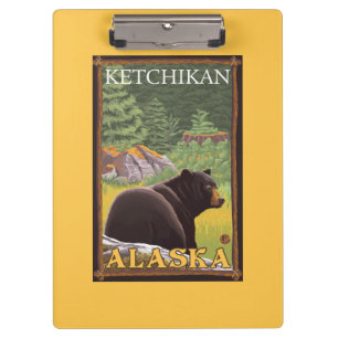 Porte-bloc Ours noir dans la forêt - Ketchikan, Alaska