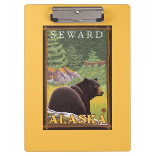 Porte-bloc Ours noir dans la forêt - Seward, Alaska