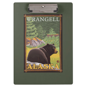 Porte-bloc Ours noir dans la forêt - Wrangell, Alaska