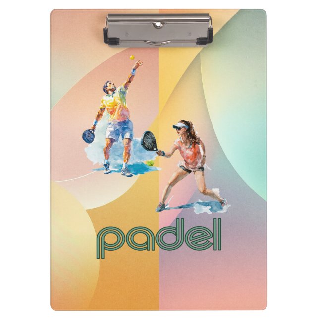 Porte-bloc Padel Clipboard – Vibrant Padel Style (Devant)