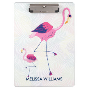 Porte-bloc Paire De Flamants roses Roses Illustration