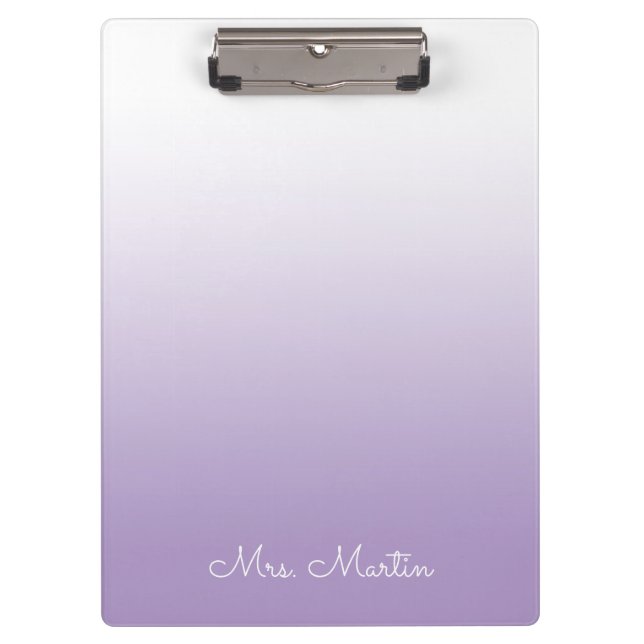 Porte-bloc Pale Purple Gradient Professeur Personnalisé (Devant)