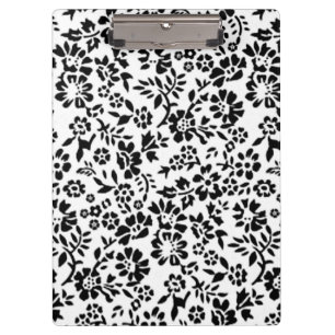Porte-bloc Panneau d'agrafe fleuri noir et blanc !