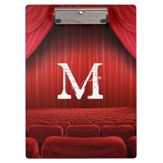 Porte-bloc Panneau d'agrafe rouge d'initiale de monogramme de (Devant)