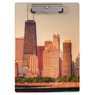 Porte-bloc Panorama d'horizon de Chicago au lever de soleil