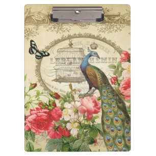 Porte-bloc Paon chic minable français vintage