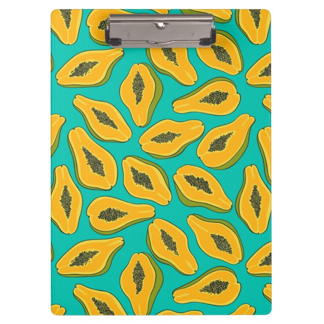 Porte-bloc Papaya slices on turquoise (Devant)