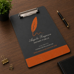 Porte-bloc Papier Notaire Public Orange Charbon Élégant