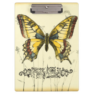 Porte-bloc Papillon décoratif avec des fleurs sauvages