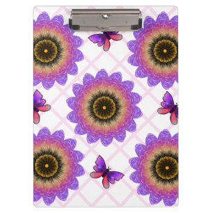 Porte-bloc Papillon et motif de grille de fleurs Cottagecore