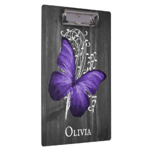 Porte-bloc Papillon rustique violet Porte - bloc personnalis