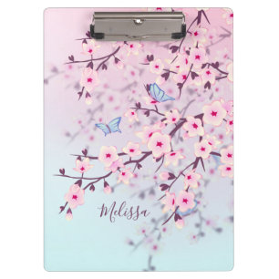 Porte-bloc Papillons en fleurs de cerisier Illustration