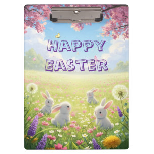 Porte-bloc Pâques Lavande Mignon Lapin Blanc Floral Printemps