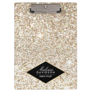 Porte-bloc Parties scintillant Champagne Gold et Glamour Pers