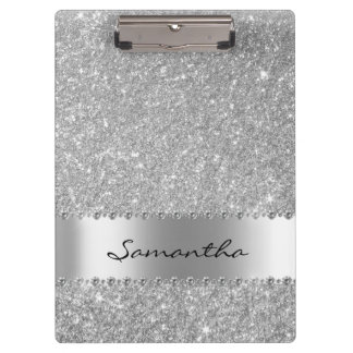 Porte-bloc Parties scintillant Diamond Argent Bling Nom de la
