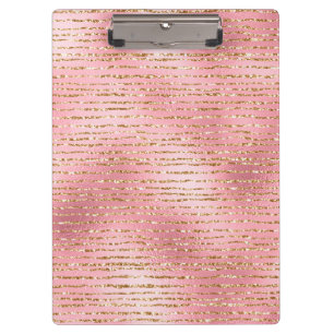 Porte-bloc Parties scintillant d'or et rayures de glam rose p