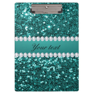 Porte-bloc Parties scintillant et diamants Turquoises chic