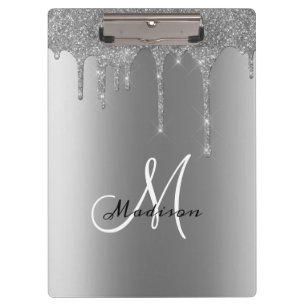 Porte-bloc Parties scintillant Monogramme Argent Lecteurs Jol