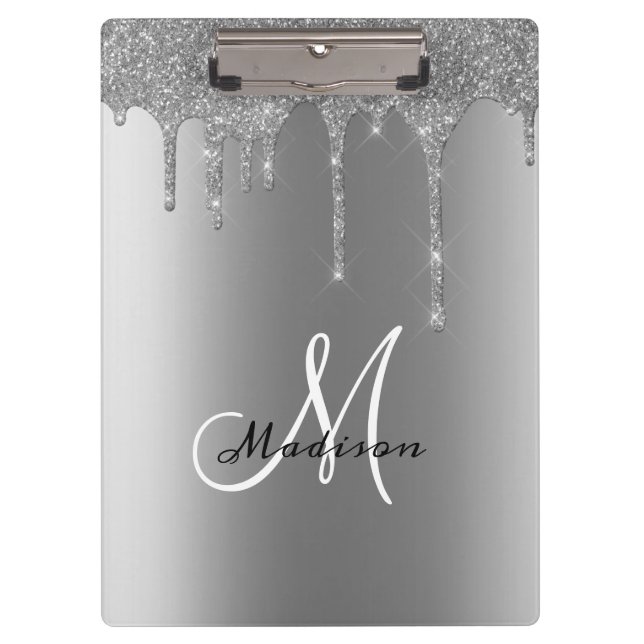 Porte-bloc Parties scintillant Monogramme Argent Lecteurs Jol (Devant)