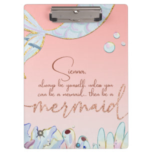 Porte-bloc Parties scintillant Pastel personnalisée "Be a Mer