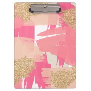 Porte-bloc Parties scintillant rose et or moderne Motif Abstr