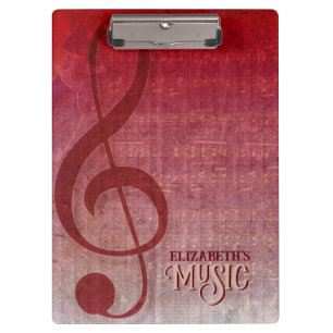 Porte-bloc Partition de musique personnalisée Clef Rouge Ceri