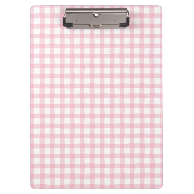 Porte-bloc Pastel Pink Plaid – Soft Aesthetic Seamless  (Devant)
