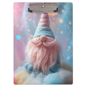 Porte-bloc Pastel Unicorn Gnome / Gonk avec barbe rose bouffa