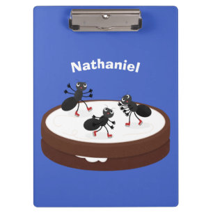 Porte-bloc Patinage sur glace de fourmis joyeuses sur dessin 