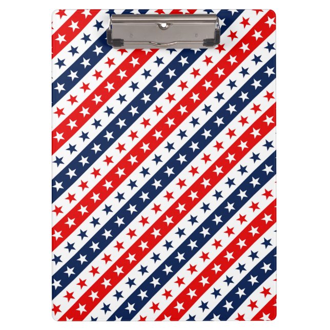 Porte-bloc Patriotique Rouge, Blanc & Bleu USA Étoiles & Stri (Devant)