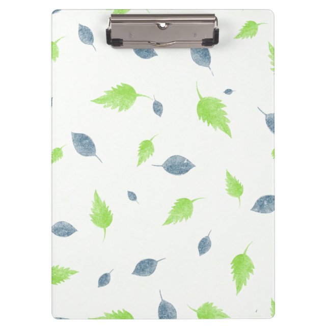 Porte-bloc Pattern Blue & Green Leaves (Devant)