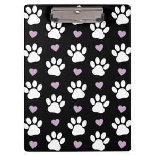 Porte-bloc Paw Motif, Chien Paws, White Paws, Lilac Hearts