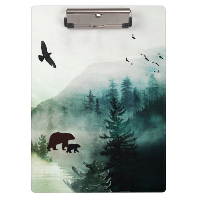 Porte-bloc Paysage avec ours et aigle (Devant)