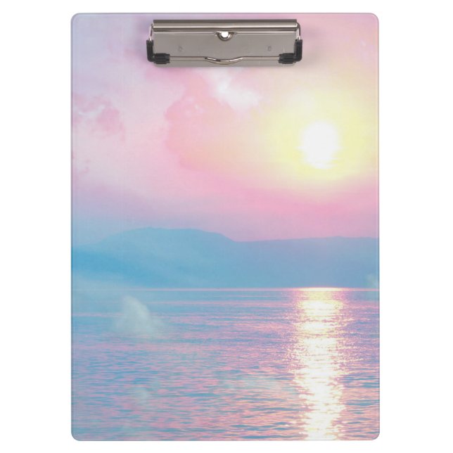 Porte-bloc Paysage magique au coucher du soleil rose (Devant)