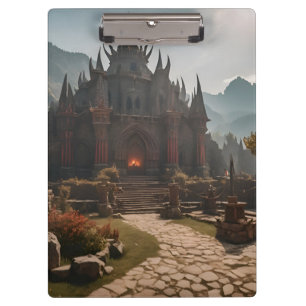 Porte-bloc Paysage médiéval du château de montagne