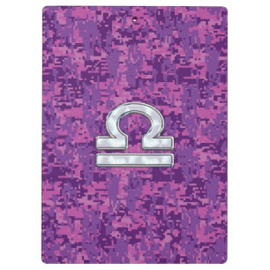 Porte-bloc Pearl Libra Zodiac Sign on Fuchsia Digital Camo